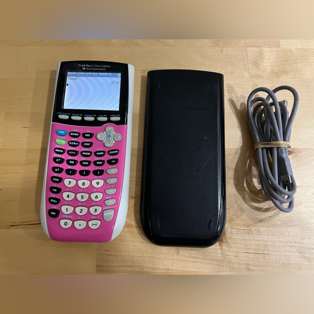Texas Instruments TI-84 Plus C Silver Edition Graphing Calculator, With USB Cord